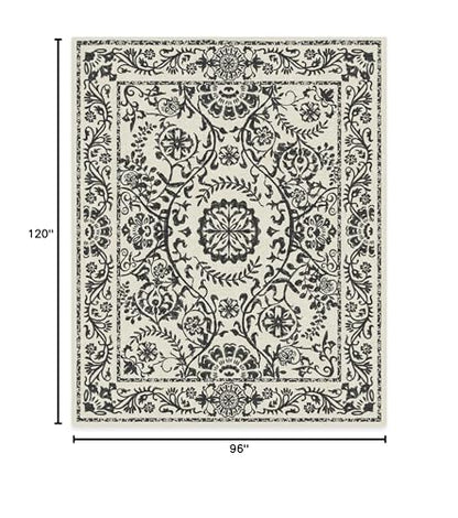 RUGGABLE Washable 2x3 Area Rug, Delphina Delft Blue, Premium Vintage Rugs for Living Room, Bedroom, Kitchen, Office, Classroom with Gripper Non Slip Pad