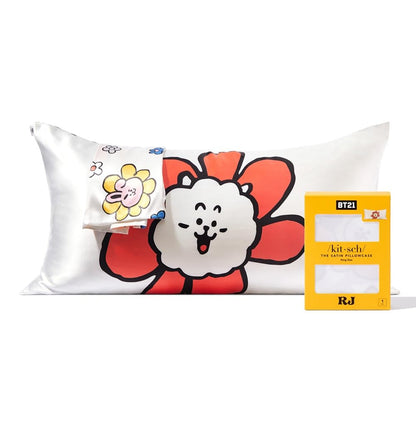 Kitsch Satin Pillowcase with Zipper for Hair &amp; Skin, Softer Than Silk Pillow Cases Queen, Smooth Pillow Covers, Machine Washable, Wrinkle-Free, Cooling Satin Pillow Cases Standard Size 19&quot;x26&quot;, Ivory