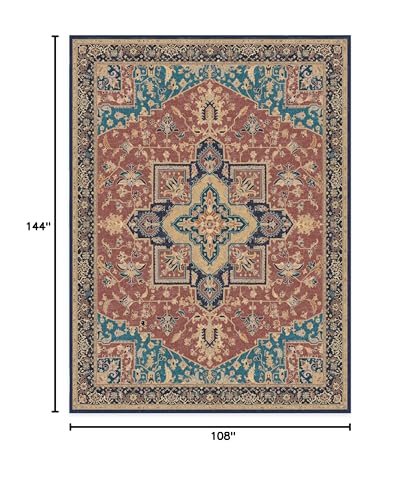 RUGGABLE Maral Heriz Washable Rug - Perfect Vintage Area Rug for Living Room Bedroom Kitchen - Pet &amp; Child Friendly - Stain &amp; Water Resistant - Creme 3&