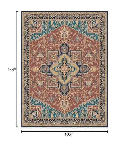 RUGGABLE Maral Heriz Washable Rug - Perfect Vintage Area Rug for Living Room Bedroom Kitchen - Pet &amp; Child Friendly - Stain &amp; Water Resistant - Creme 3&