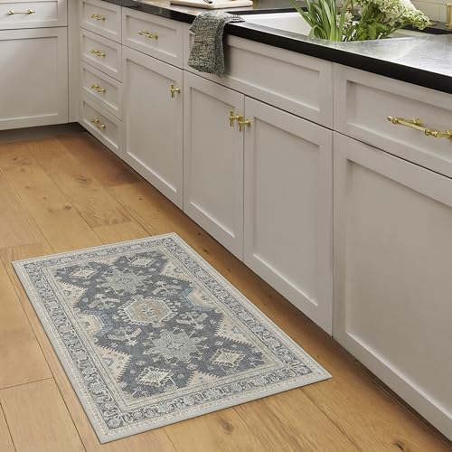 RUGGABLE – Cambria Ruby – Machine Washable Runner Rug – Pet &amp; Child Friendly – Stain &amp; Water Resistant – Non-Slip – 2.5&
