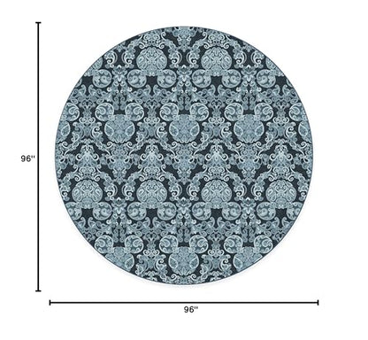 RUGGABLE Disney Traditional Mickey Mouse Washable Rug - Perfect Area Rug for Nursery Playroom Kids Room - Pet &amp; Child Friendly - Stain &amp; Water Resistant - Damask Grey 3&