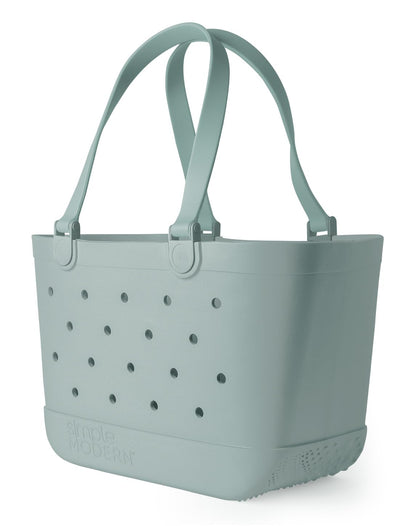 Simple Modern Beach Bag Rubber Tote | Waterproof Medium Tote Bag with Zipper Pocket for Pool, Groceries, Sports | Gifts For Women | Getaway Bag Collection | Almond Birch