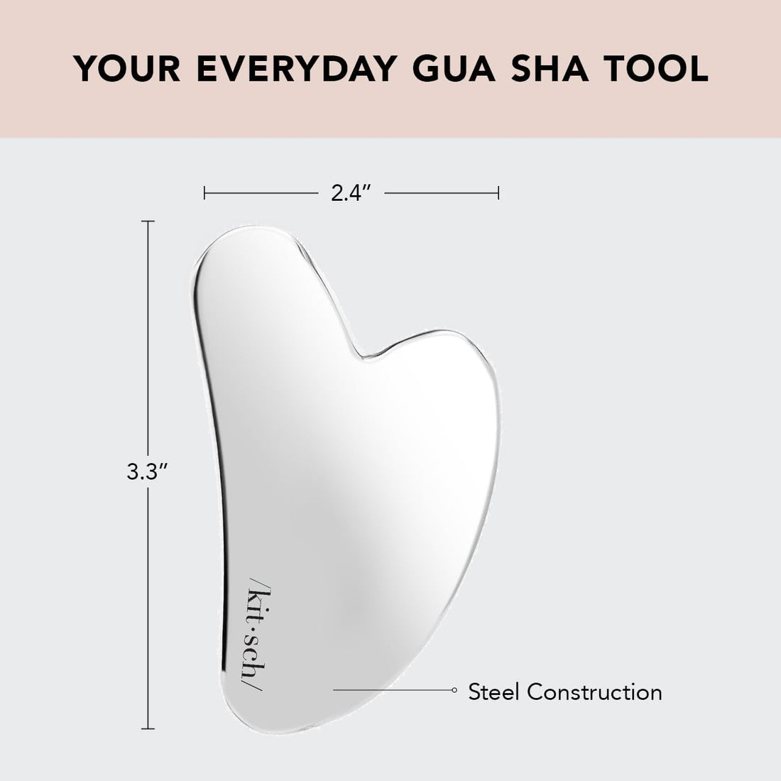 Kitsch Stainless Steel Gua Sha Facial Tools, Lymphatic Drainage Massager for Face, Chin &amp; Jawline Sculpting, Body Guasha Tool for Muscle Tension, Manual Massage Stick for Skin Care Gifts for Mom Women