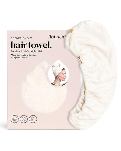 Kitsch Microfiber Hair Towel Wrap - Quick Dry Curly Hair Wraps for Women Wet Hair | Microfiber Towel for Hair | Hair Drying Towel Wrap | Hair Towels for Women | Hair Turban for Wet Hair (Blush)