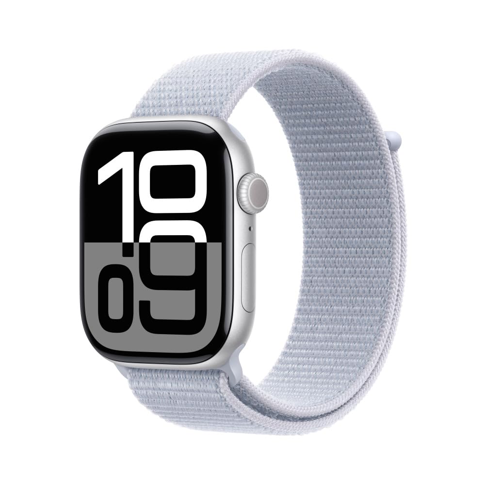 Apple Watch Series 10 [GPS 46mm] Smartwatch with Jet Black Aluminium Case with Black Sport Band. Fitness Tracker, ECG App, Always-On Retina Display, Water-Resistant
