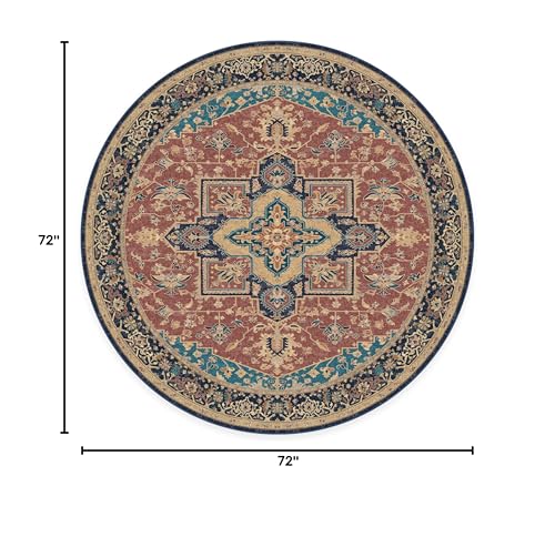 RUGGABLE Maral Heriz Washable Rug - Perfect Vintage Area Rug for Living Room Bedroom Kitchen - Pet &amp; Child Friendly - Stain &amp; Water Resistant - Creme 3&