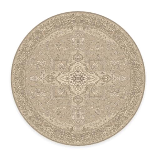 RUGGABLE Maral Heriz Washable Rug - Perfect Vintage Area Rug for Living Room Bedroom Kitchen - Pet &amp; Child Friendly - Stain &amp; Water Resistant - Creme 3&