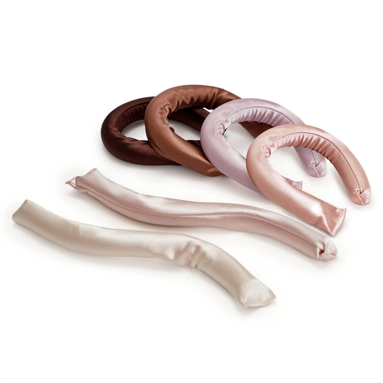 Kitsch Satin Heatless Curling Rod- XL Heatless Hair Curler w/Reliable Snap - Heatless Curls Overnight - Soft Hair Rollers to Sleep In - No Heat Curls Overnight Curlers for Short Hair - 4pcs -Rosewood