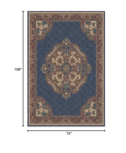 RUGGABLE Disney Traditional Mickey Mouse Washable Rug - Perfect Area Rug for Nursery Playroom Kids Room - Pet &amp; Child Friendly - Stain &amp; Water Resistant - Damask Grey 3&