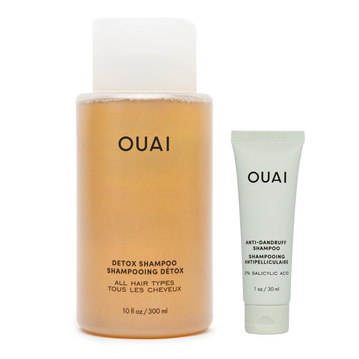 OUAI Detox Shampoo - Clarifying Shampoo for Build Up, Dirt, Oil, Product and Hard Water - Apple Cider Vinegar &amp; Keratin for Clean, Refreshed Hair - Sulfate-Free Hair Care (10 oz)