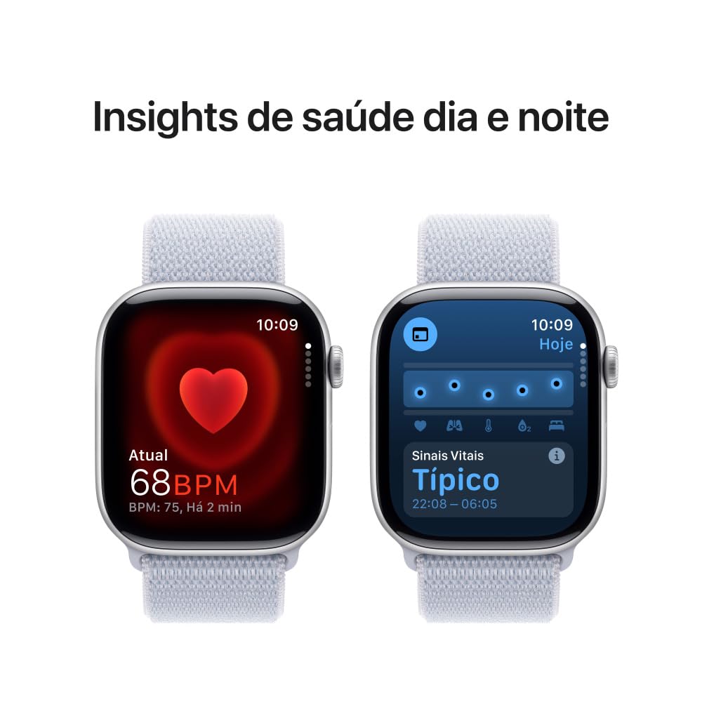 Apple Watch Series 10 [GPS 46mm] Smartwatch with Jet Black Aluminium Case with Black Sport Band. Fitness Tracker, ECG App, Always-On Retina Display, Water-Resistant