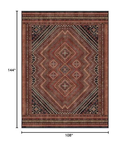 RUGGABLE Kaden Washable Rug - Perfect Vintage Area Rug for Living Room Bedroom Kitchen - Pet &amp; Child Friendly - Stain &amp; Water Resistant - Amber Red 3&