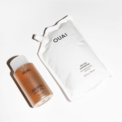 OUAI Detox Shampoo - Clarifying Shampoo for Build Up, Dirt, Oil, Product and Hard Water - Apple Cider Vinegar &amp; Keratin for Clean, Refreshed Hair - Sulfate-Free Hair Care (10 oz)