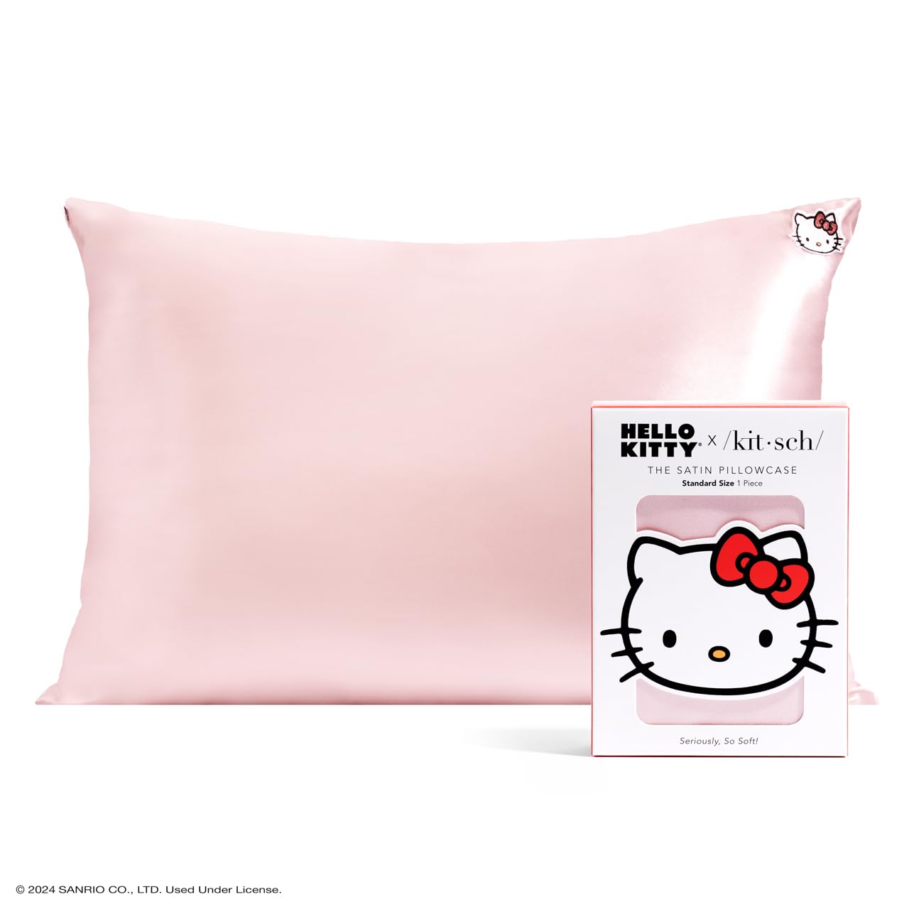 Kitsch Satin Pillowcase with Zipper for Hair &amp; Skin, Softer Than Silk Pillow Cases Queen, Smooth Pillow Covers, Machine Washable, Wrinkle-Free, Cooling Satin Pillow Cases Standard Size 19&quot;x26&quot;, Ivory