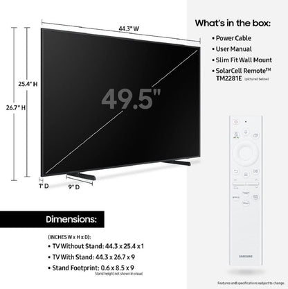 SAMSUNG 50-Inch Class QLED 4K The Frame LS03B Series, Quantum HDR, Art Mode, Anti-Reflection Matte Display, Slim Fit Wall Mount Included, Smart TV w/ Alexa Built-In (QN50LS03BAFXZA)