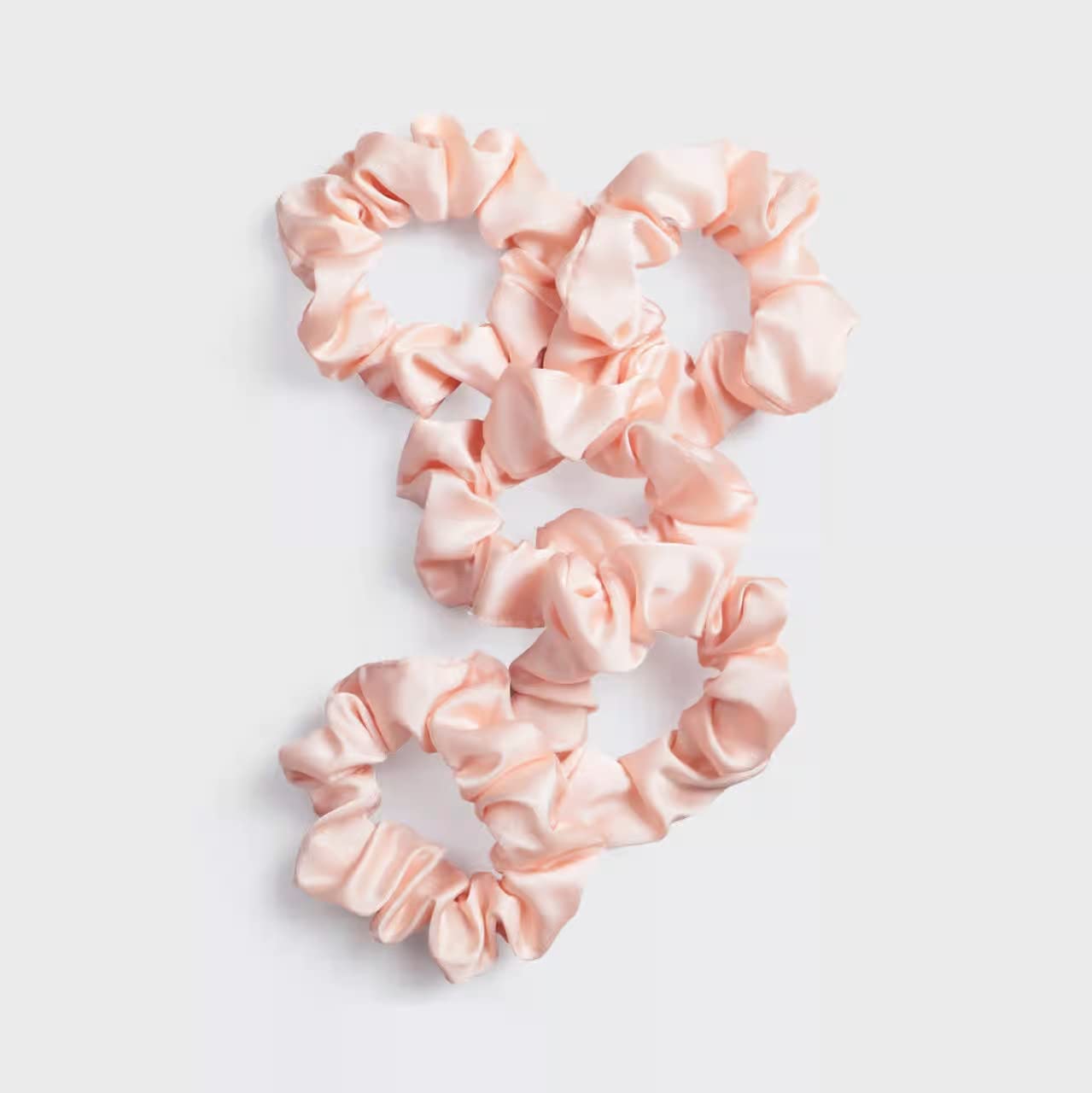 Kitsch 5 Count Velvet Hair Scrunchies for Women - Hair Ties for Thick Hair, Girls, Women, Cute Scrunchies, Soft Hair Accessories, Blush/Mauve