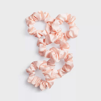 Kitsch 5 Count Velvet Hair Scrunchies for Women - Hair Ties for Thick Hair, Girls, Women, Cute Scrunchies, Soft Hair Accessories, Blush/Mauve