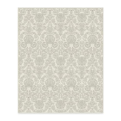 RUGGABLE Disney Traditional Mickey Mouse Washable Rug - Perfect Area Rug for Nursery Playroom Kids Room - Pet &amp; Child Friendly - Stain &amp; Water Resistant - Damask Grey 3&