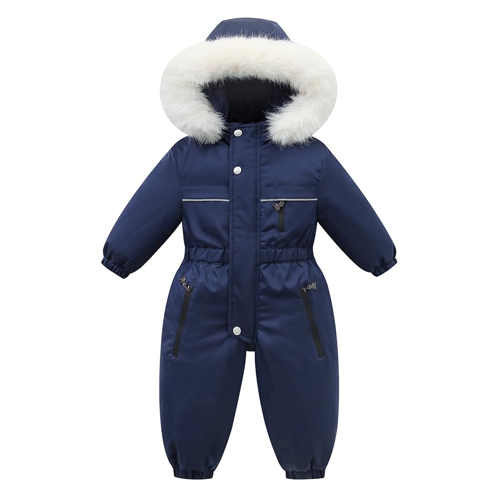 Xifamniy Toddler Snowsuit 2T 3T 4T 5T Ski Suit Baby Boy Girl Winter Clothes Coat Outwear Snow Suit Hooded Romper Jumpsuit
