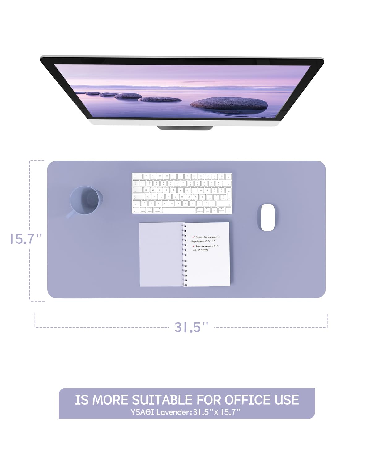 Non-Slip Desk Pad,Mouse Pad,Waterproof PVC Leather Desk Table Protector,Ultra Thin Large Desk Blotter, Easy Clean Laptop Desk Writing Mat for Office Work/Home/Decor(Pink, 23.6&quot; x 13.7&quot;)