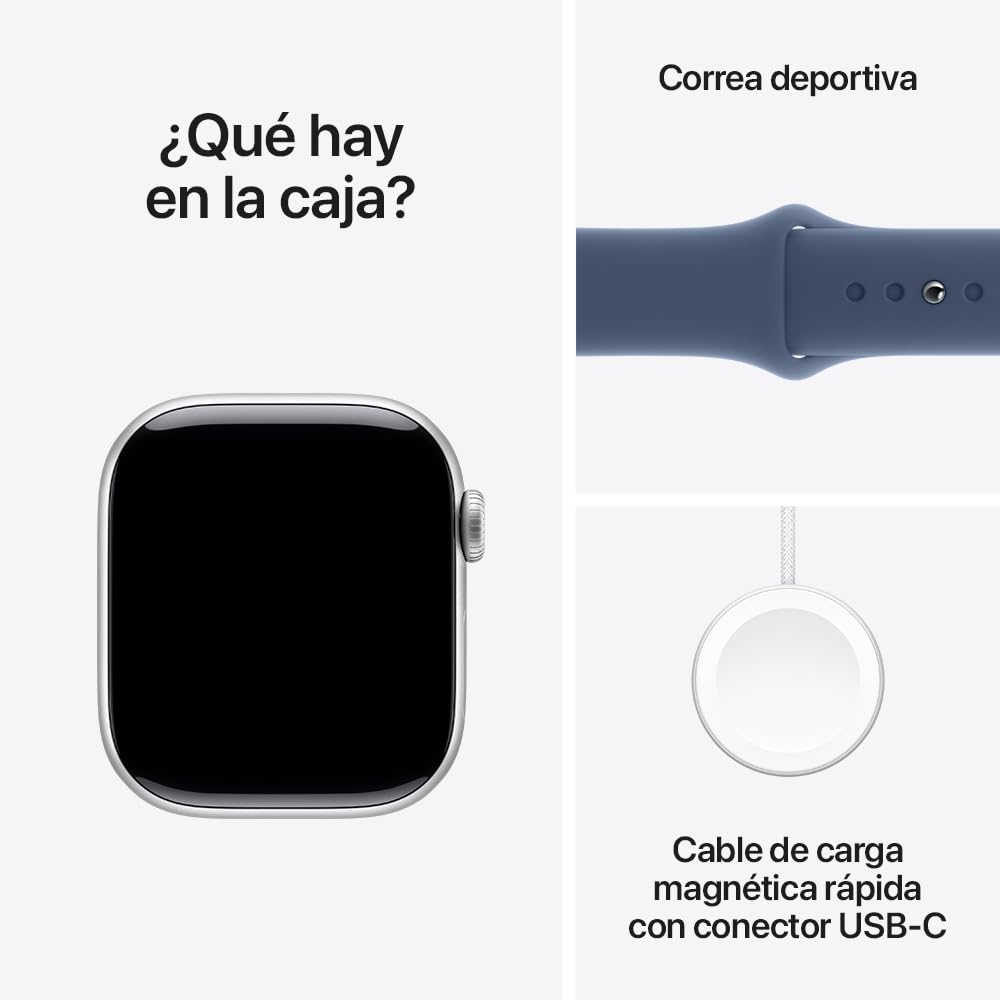 Apple Watch Series 10 [GPS 46mm] Smartwatch with Jet Black Aluminium Case with Black Sport Band. Fitness Tracker, ECG App, Always-On Retina Display, Water-Resistant
