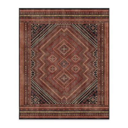 RUGGABLE Kaden Washable Rug - Perfect Vintage Area Rug for Living Room Bedroom Kitchen - Pet &amp; Child Friendly - Stain &amp; Water Resistant - Amber Red 3&