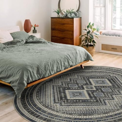 RUGGABLE Kaden Washable Rug - Perfect Vintage Area Rug for Living Room Bedroom Kitchen - Pet &amp; Child Friendly - Stain &amp; Water Resistant - Amber Red 3&