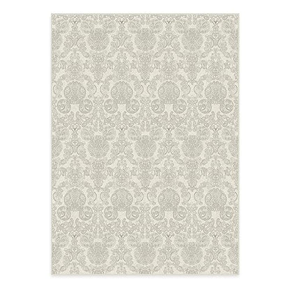 RUGGABLE Disney Traditional Mickey Mouse Washable Rug - Perfect Area Rug for Nursery Playroom Kids Room - Pet &amp; Child Friendly - Stain &amp; Water Resistant - Damask Grey 3&