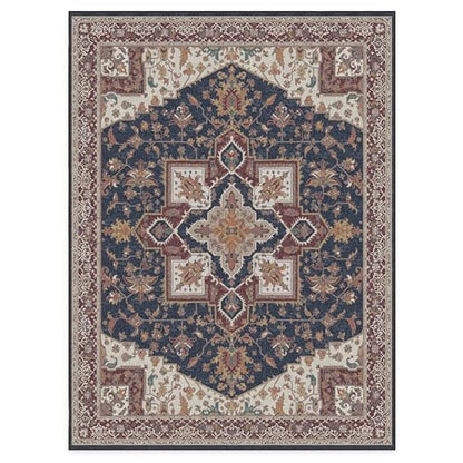 RUGGABLE Maral Heriz Washable Rug - Perfect Vintage Area Rug for Living Room Bedroom Kitchen - Pet &amp; Child Friendly - Stain &amp; Water Resistant - Creme 3&