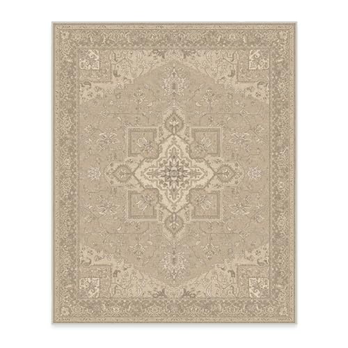 RUGGABLE Maral Heriz Washable Rug - Perfect Vintage Area Rug for Living Room Bedroom Kitchen - Pet &amp; Child Friendly - Stain &amp; Water Resistant - Creme 3&