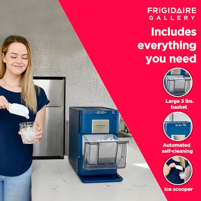 Frigidaire Nugget Ice Maker, Countertop Ice Machine with Transparent Window, Sonic Ice Maker with 44 lbs. Capacity, Auto Self Cleaning Ice Maker Machine, 2.0 Gen, Cream - 16.75D x 11.75W x 20.25H