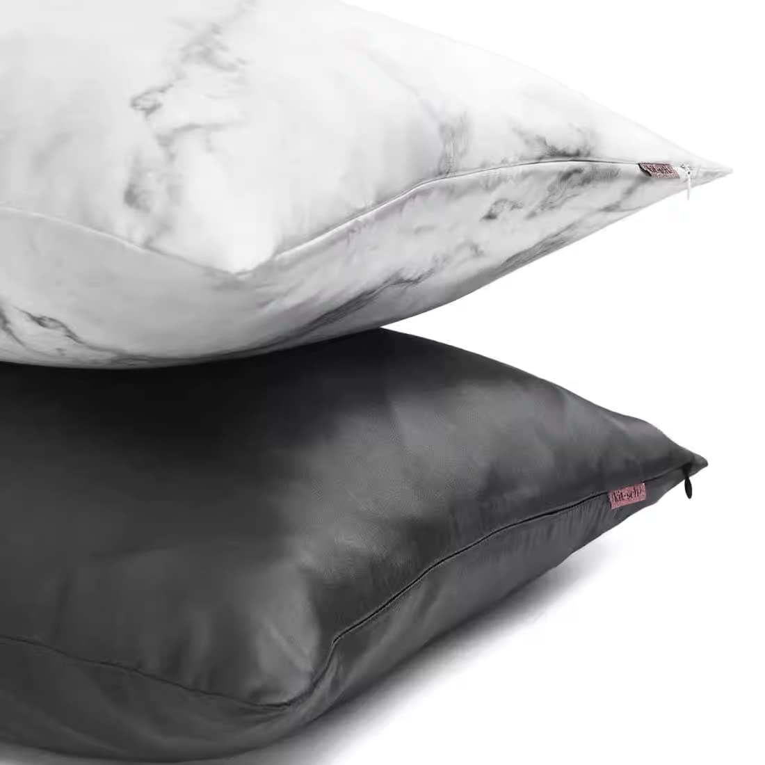 Kitsch Satin Pillowcase with Zipper for Hair &amp; Skin, Softer Than Silk Pillow Cases Queen, Smooth Pillow Covers, Machine Washable, Wrinkle-Free, Cooling Satin Pillow Cases Standard Size 19&quot;x26&quot;, Ivory