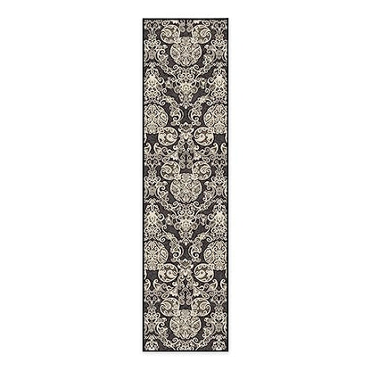 RUGGABLE Disney Traditional Mickey Mouse Washable Rug - Perfect Area Rug for Nursery Playroom Kids Room - Pet &amp; Child Friendly - Stain &amp; Water Resistant - Damask Grey 3&