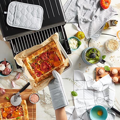 KITCHENAID Quilted Cotton Terry Cloth Oven Mitt, Pot Holder, Kitchen Towel 4-Pack Set, Heat Resistant, Silicone Grip, Gift Set, Milkshake, 16&quot;x26&quot;, 7&quot;x13&quot; &amp; 7&quot;x10&quot;