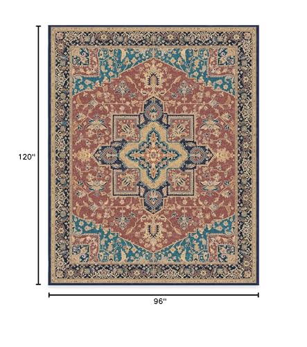 RUGGABLE Maral Heriz Washable Rug - Perfect Vintage Area Rug for Living Room Bedroom Kitchen - Pet &amp; Child Friendly - Stain &amp; Water Resistant - Creme 3&