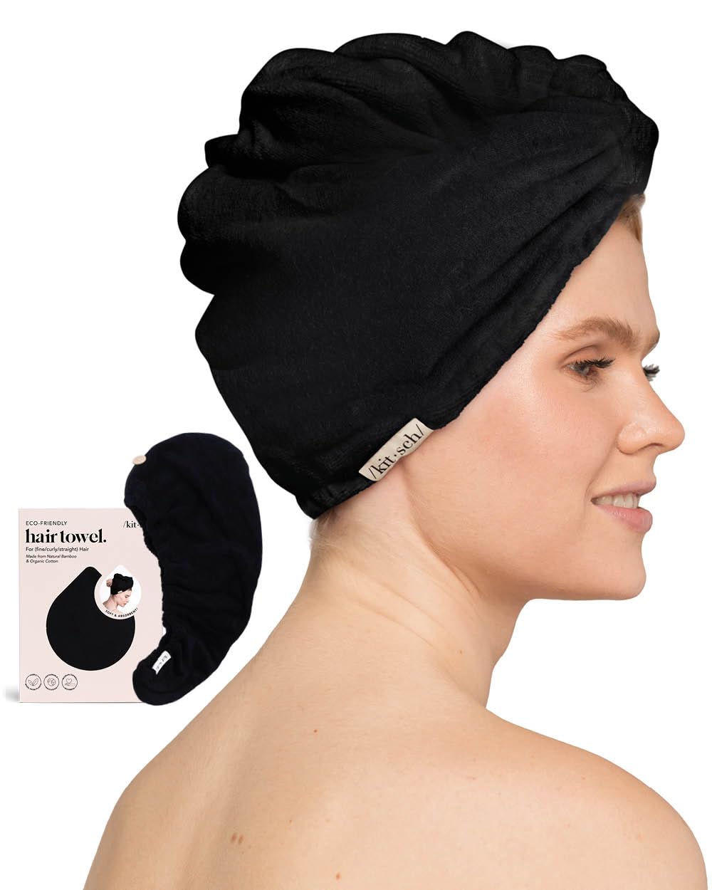 Kitsch Microfiber Hair Towel Wrap - Quick Dry Curly Hair Wraps for Women Wet Hair | Microfiber Towel for Hair | Hair Drying Towel Wrap | Hair Towels for Women | Hair Turban for Wet Hair (Blush)