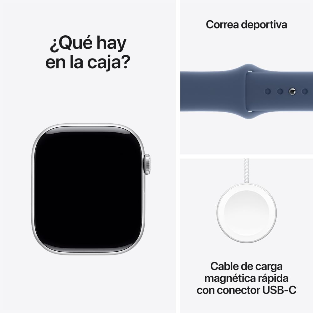 Apple Watch Series 10 [GPS 46mm] Smartwatch with Jet Black Aluminium Case with Black Sport Band. Fitness Tracker, ECG App, Always-On Retina Display, Water-Resistant