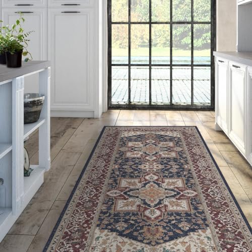 RUGGABLE Maral Heriz Washable Rug - Perfect Vintage Area Rug for Living Room Bedroom Kitchen - Pet &amp; Child Friendly - Stain &amp; Water Resistant - Creme 3&