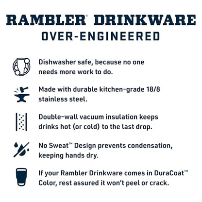 YETI Rambler Tumbler with Handle and Straw Lid, Vacuum Insulated Travel Mug, Stainless Steel