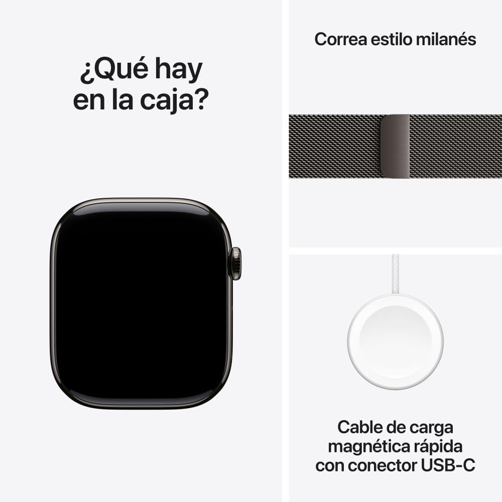 Apple Watch Series 10 [GPS 46mm] Smartwatch with Jet Black Aluminium Case with Black Sport Band. Fitness Tracker, ECG App, Always-On Retina Display, Water-Resistant
