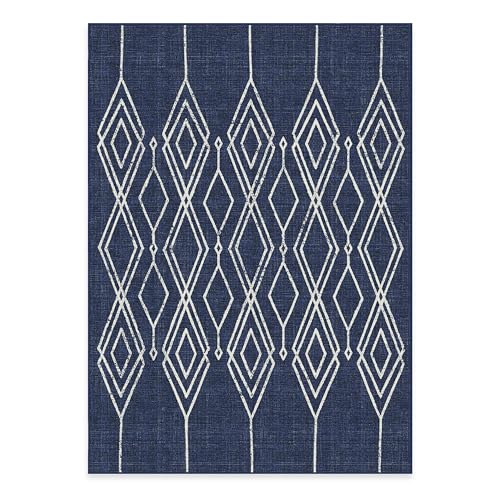 RUGGABLE Modern Outdoor Rug 3x5, Washable Area Rugs for Patio, Balcony, Front Porch, Deck, Backyard - Minimalist, Traditional, Black Boho Rug (Damali Black Multicolor 3&