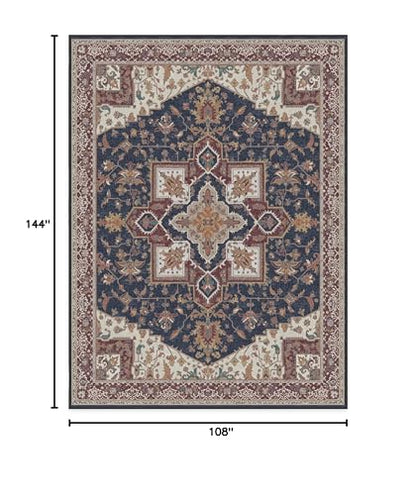 RUGGABLE Maral Heriz Washable Rug - Perfect Vintage Area Rug for Living Room Bedroom Kitchen - Pet &amp; Child Friendly - Stain &amp; Water Resistant - Creme 3&