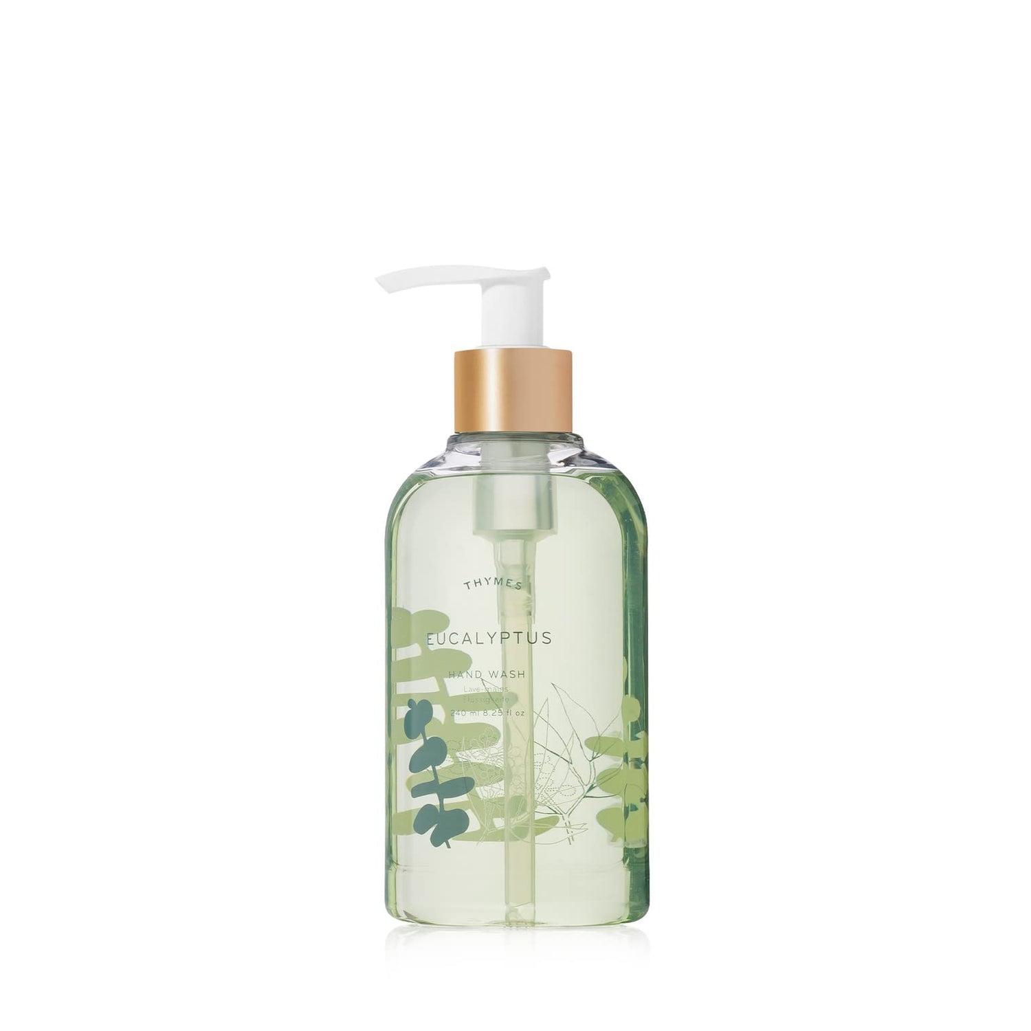 Thymes Eucalyptus Hand Wash - Liquid Hand Soap with Nourishing Ingredients - Eucalyptus Scented Skin Care Soap Dispenser - Botanical Fragrance, Glycerin &amp; Jojoba, Lightly Scented (8.25 oz)