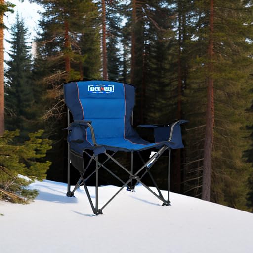 Overmont Oversized Folding Camping Chair - Fully Padded with Cooler Pocket Carry Bag - Heavy Duty Portable Collapsible Lawn Chair Supports 450 LBS for Outdoor Sports Beach Garden Picnic
