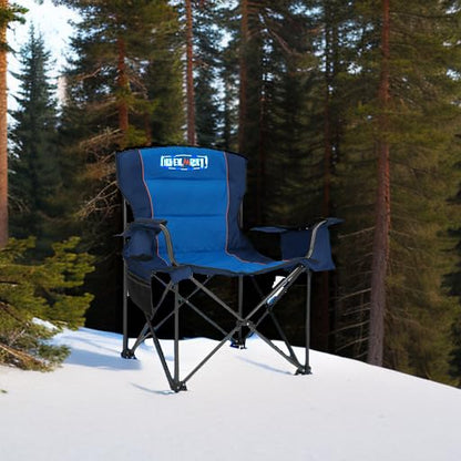 Overmont Oversized Folding Camping Chair - Fully Padded with Cooler Pocket Carry Bag - Heavy Duty Portable Collapsible Lawn Chair Supports 450 LBS for Outdoor Sports Beach Garden Picnic