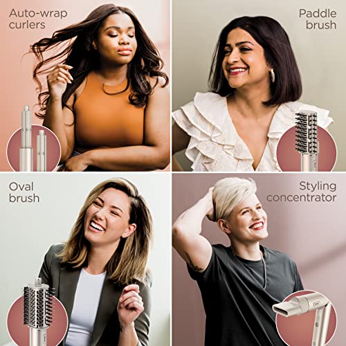 Shark HD430 FlexStyle Air Styling &amp; Drying System, Powerful Hair Dryer Brush &amp; Multi-Styler with Auto-Wrap Curlers, Paddle Brush, Oval Brush, Concentrator Attachment, Stone