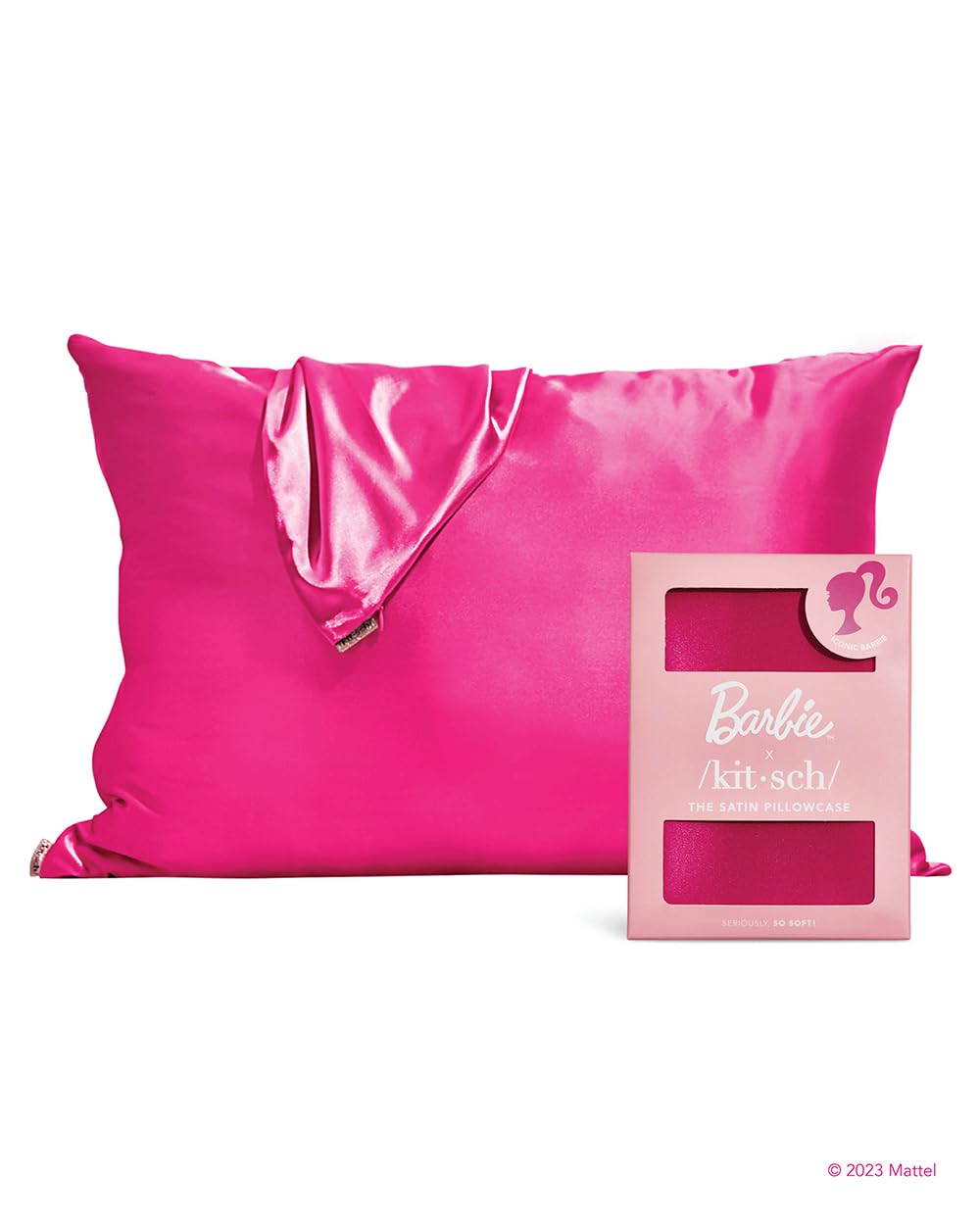 Kitsch Satin Pillowcase with Zipper for Hair &amp; Skin, Softer Than Silk Pillow Cases Queen, Smooth Pillow Covers, Machine Washable, Wrinkle-Free, Cooling Satin Pillow Cases Standard Size 19&quot;x26&quot;, Ivory