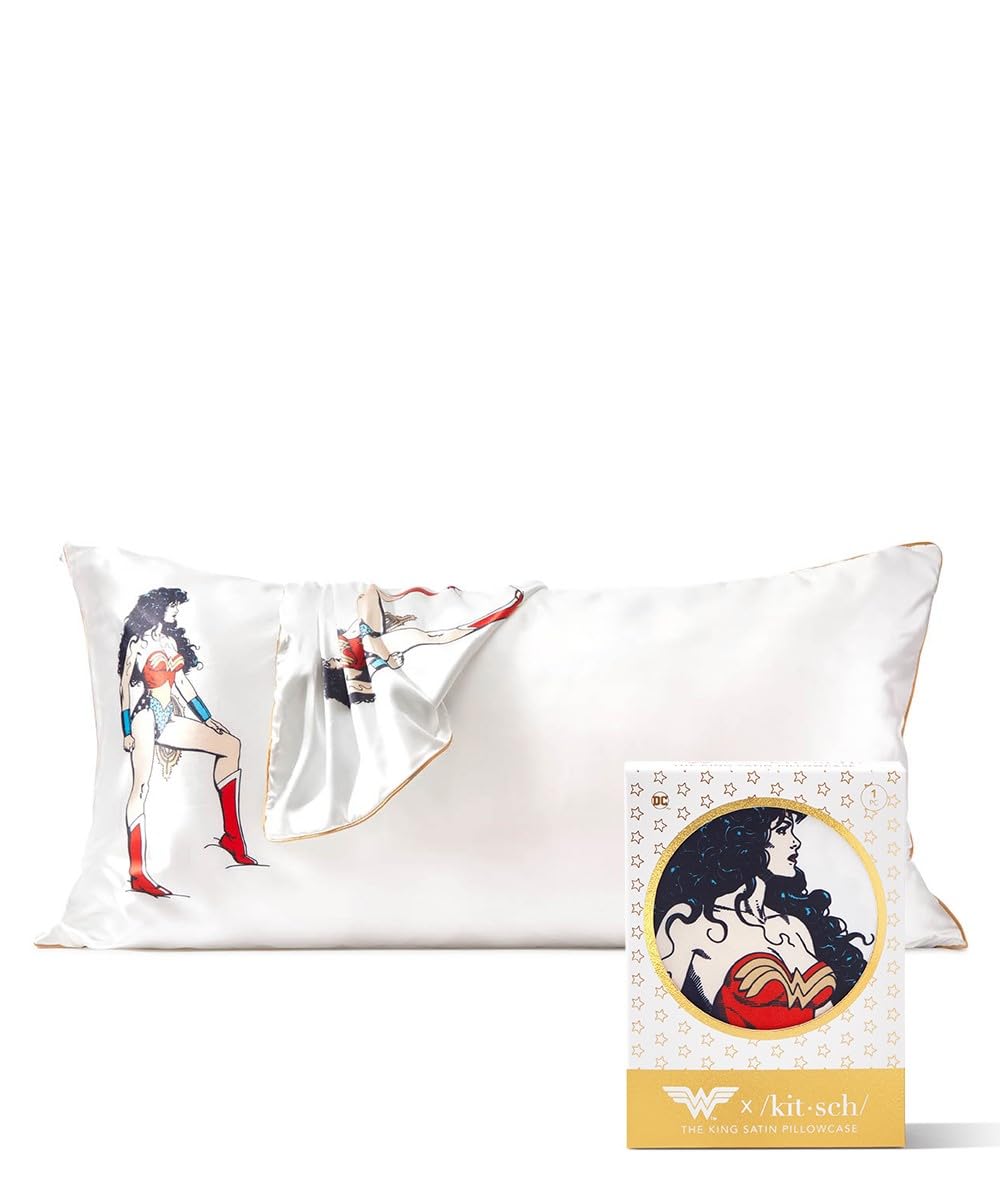 Kitsch Satin Pillowcase with Zipper for Hair &amp; Skin, Softer Than Silk Pillow Cases Queen, Smooth Pillow Covers, Machine Washable, Wrinkle-Free, Cooling Satin Pillow Cases Standard Size 19&quot;x26&quot;, Ivory