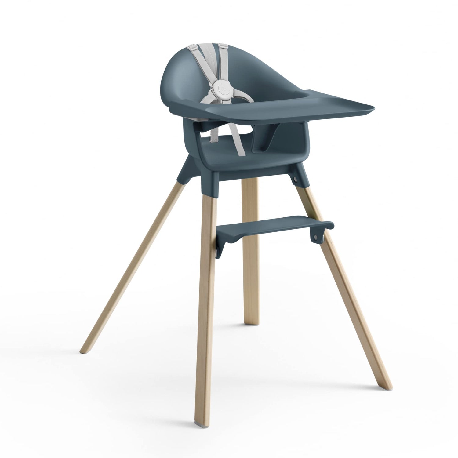 Stokke Clikk High Chair, Fjord Blue - All-In-One High Chair with Tray + Harness - Light, Durable &amp; Travel Friendly - Ergonomic with Adjustable Features - Best for 6-36 Months or Up to 33 lbs